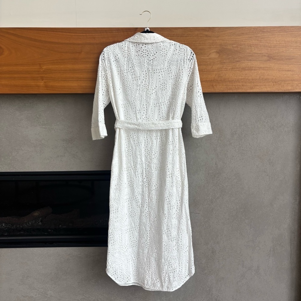 Zara Cutwork Embroidery Midi Dress, Size S - Picture 10 of 13